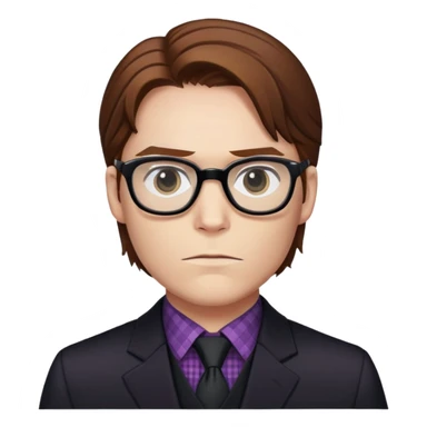 zemo brown hair with glasses, black suit, checkered shirt marvel from captain america: civil war sticker