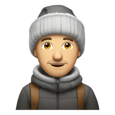 Russian man wearing winter hat sticker