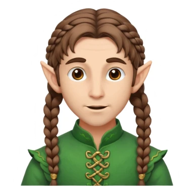 elves with braided brown  hair man sticker