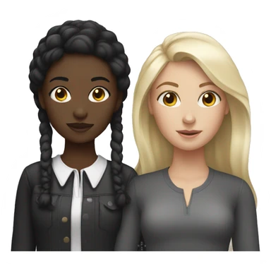 Black girl and white girl duo  sticker