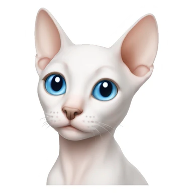 Hairless cat blue eyes sticker
