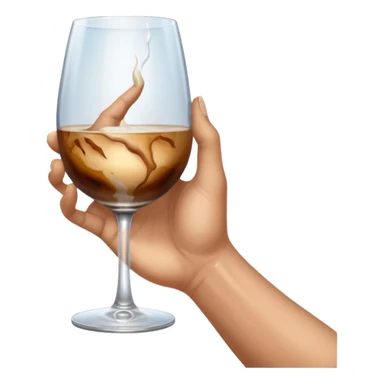 a hand holding a glass, above the glass is painted the creation of Adam sticker