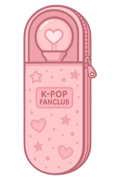 pink kpop fan club lightstick case, cute and trendy sticker