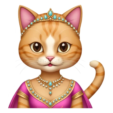 Funny cat wear lehnga with long acrilic nails sticker