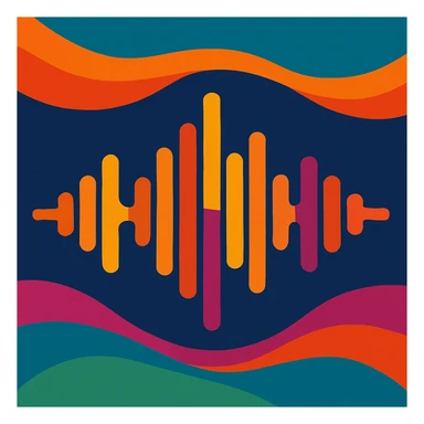 vibrant toon style illustration of a sound wave sticker