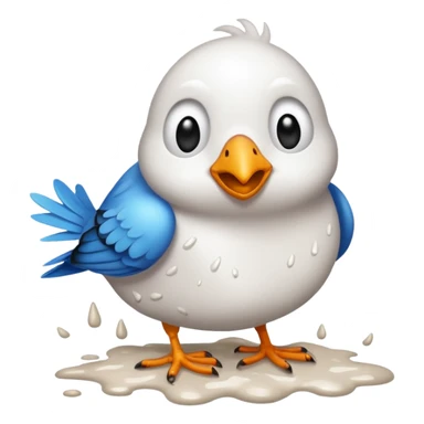 Bird pooping sticker