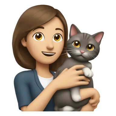 Frau mit Katze im arm  sticker