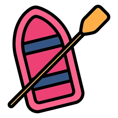 pink rowing boat sticker