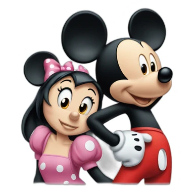 Mickey Mouse with minnie mouse sticker