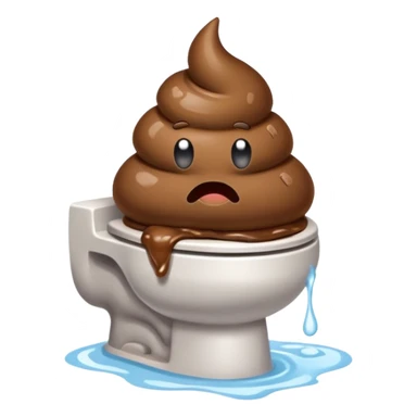 Poop coming up from toilet sticker