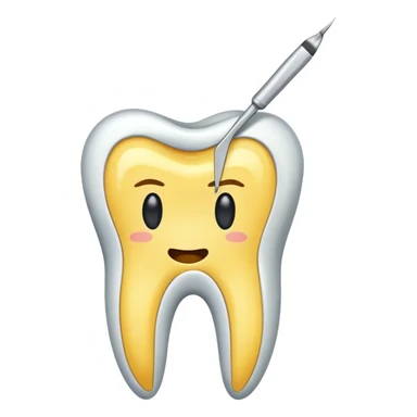 Tooth extracted holded by tweezer sticker