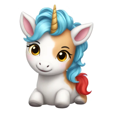 Baby unicorn with red hair sticker