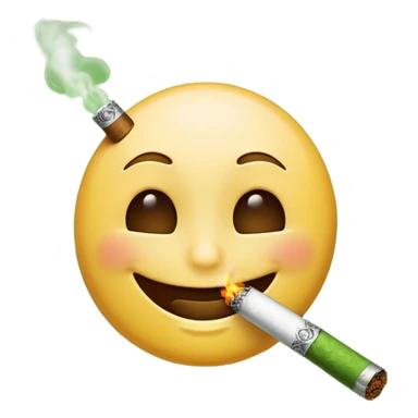 Emoji smoking a blunt sticker