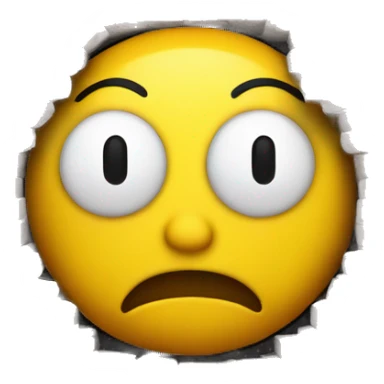 unhappy smiley hiding behind a horizontal brick wall sticker