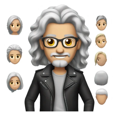 Harley biker grey  hAIR  sticker