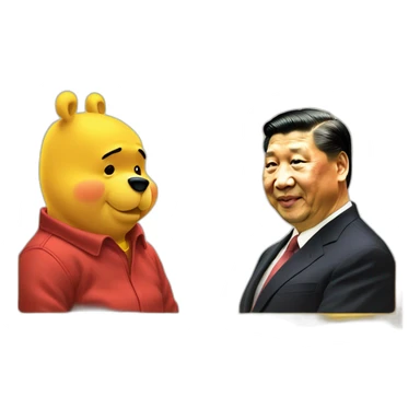 xi jinping looking into a mirror reflection of winnie the pooh sticker