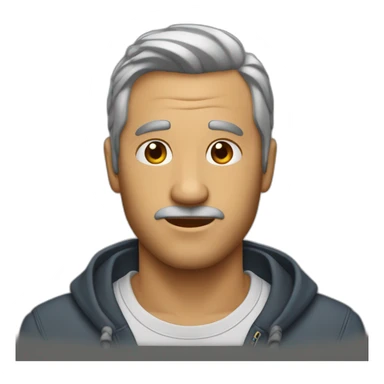 Hombre de cincuenta años pelo corto muy canoso sticker