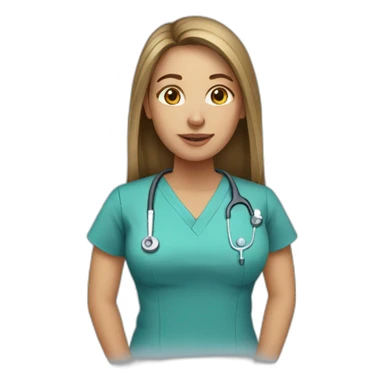 Surgical tech female with long hair sticker