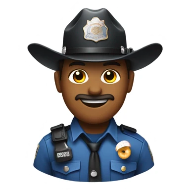 police officer with doughnut wearing cowboy hat  sticker