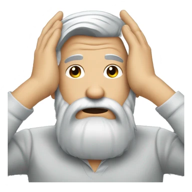 face palm grey hair beard sticker