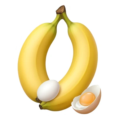 A banana standing between two eggs like egg banana egg sticker