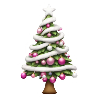 Christmas tree with pink and white decoration  sticker