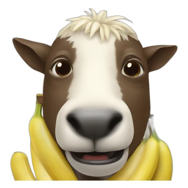 An alpaga Who eat a banana sticker