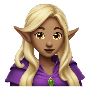 fear Noble female Elf with Elf ears and blonde hair and purple robes sticker