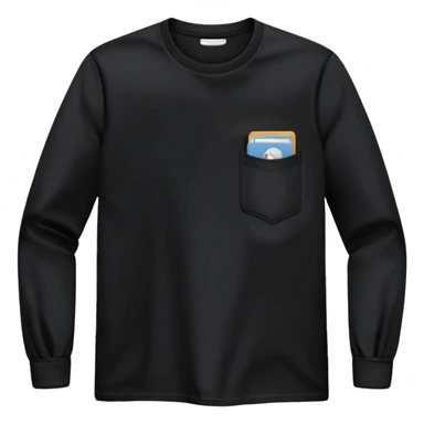 black long sleeve shirt with pocket sticker