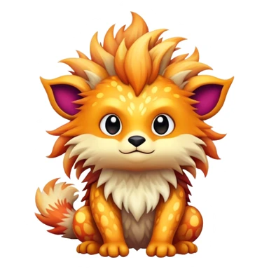 a colorful edgy cute vernid-fionbri-creature with splash patterns full body sticker