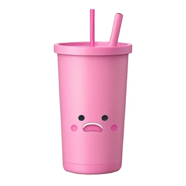 stanley tumbler pink with square handle and straw sticker