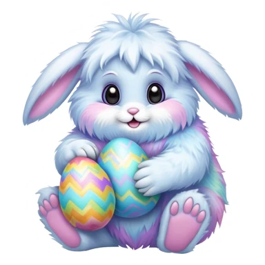 easter rainbow baby bunny yeti sticker