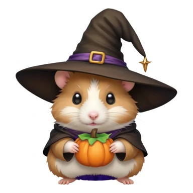 cute hamster wearing a witch hat sticker