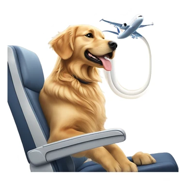 Golden retriever flying a airbus A380 sticker