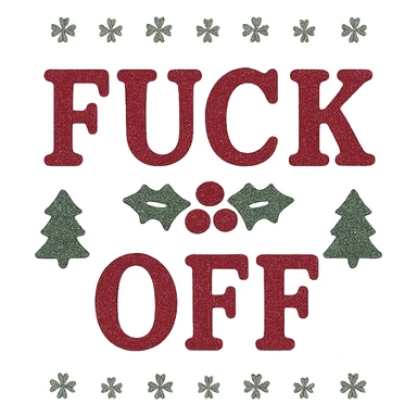 christmas Fuck off text , remove background sticker