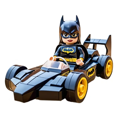 scale racing sexy muscular Batgirl’s masculine midnight-colored tight outfit 1970’s tv style dark knight stealthy accurate sporty safe plush deluxe Lego off-road pursuit drifting F1 car lexus (black hair,reclining and relaxed torso and shoulders back against seat) rally sticker