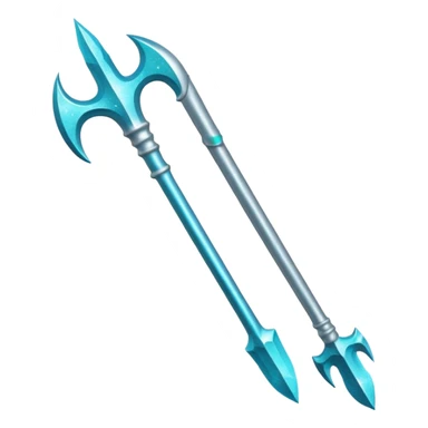 Cyan Poseidon's trident with glitter sticker