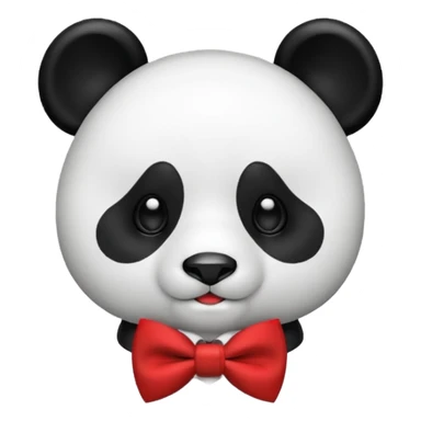 panda face wearing a bow tie sticker