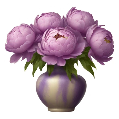 purple  peonies in a biege vase sticker