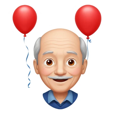 Grandpa floating with balloon sticker