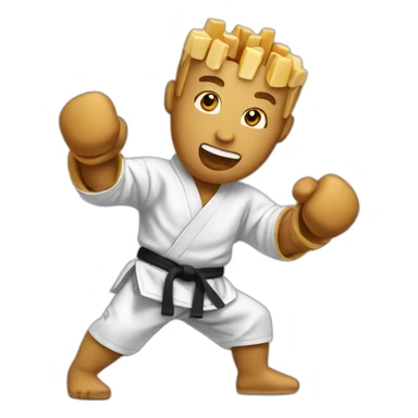 Poutine practicing judo sticker