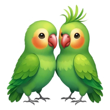 A Pair Of Green & Other Colored Lovebirds sticker
