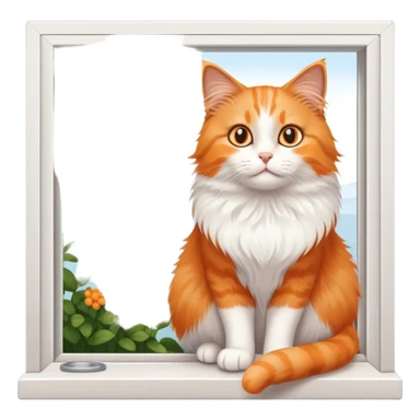 Cat looking out the window watching birds sticker