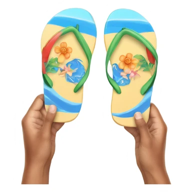 hand holding a flipflop sticker