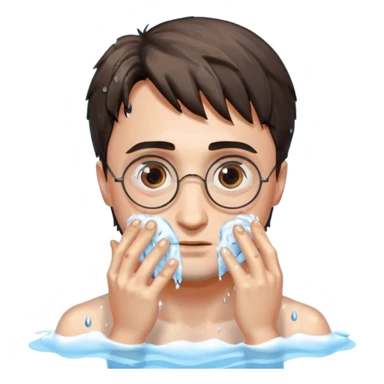 harry potter is washing his face sticker