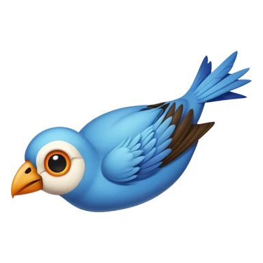 a bird which has died and is lying on its back with cartoon x's in the eyes sticker