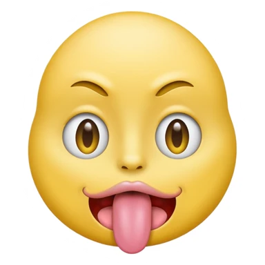 ryellow face with tongue sticking out to the side sticker