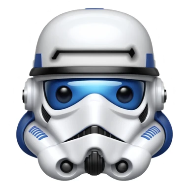 a blueberry wearing a black storm trooper helmet sticker