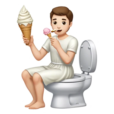 gelinlik giyen dondurna yiyen tuvaletini yapan bir erkek sticker