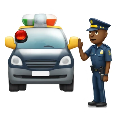 driver being fined by a traffic police officer sticker